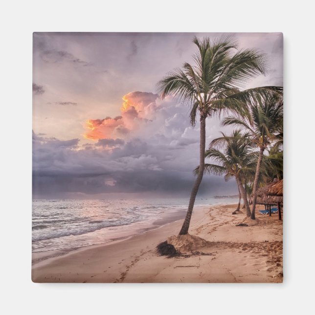 Imã Ocean Waves Sandy Beach Sunset (Frente)