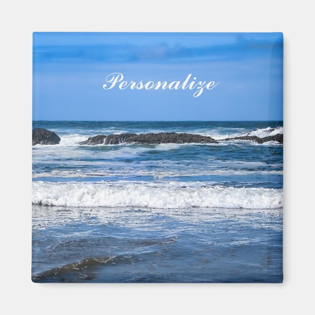 Imã Oceano Pacífico Azul com Nome (Frente)