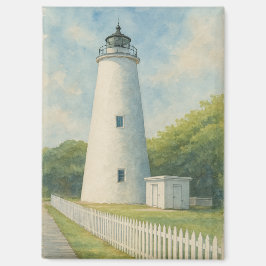 Imã Ocracoke Lighthouse Watercolor