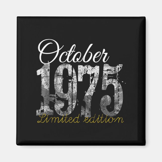 Imã October 1975 Tee 50 Year Old Shirt 1975 50th Birth (Frente)