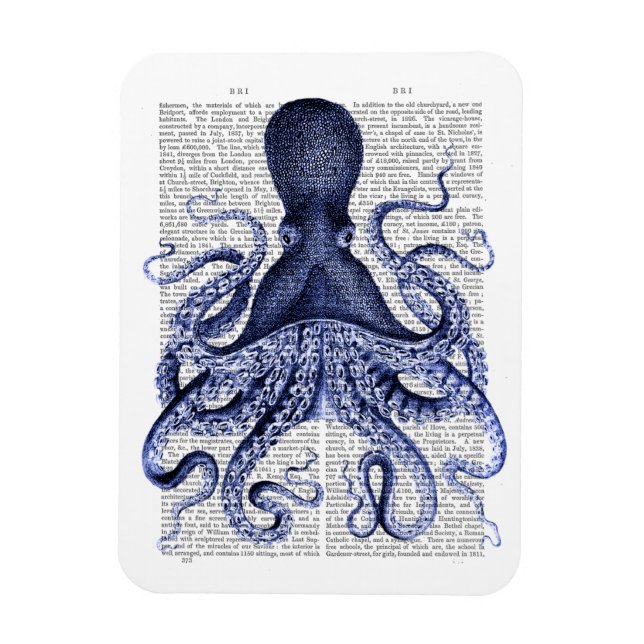 Ímã Octopus azul (Vertical)