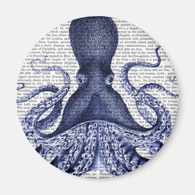 Imã Octopus azul (Frente)