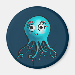 Imã Octopus Azul-Cinto - Cartoon Sea Animal