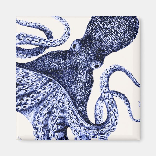 Imã Octopus Azul Paisagem (Frente)