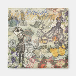 Imã Octopus Beach Antique Coastal Steampunk