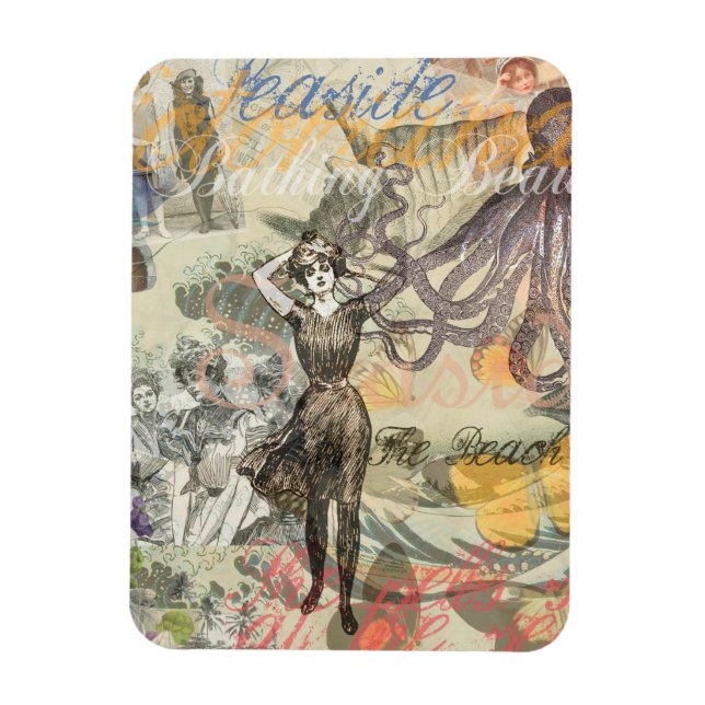 Ímã Octopus Beach Vacation - Diversão Gótica Vitoriana (Vertical)