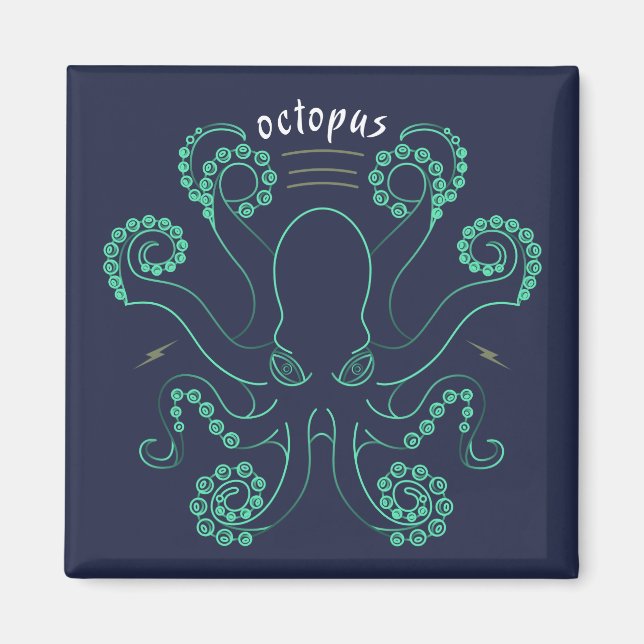 Imã Octopus Cephalopod Tentáculos (Frente)