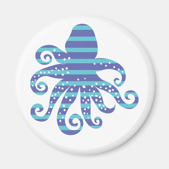 Imã Octopus com risca azul (Frente)