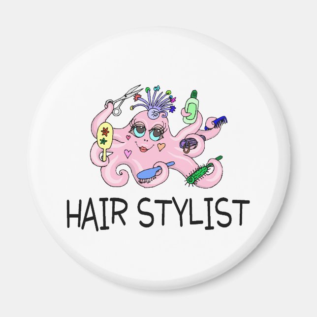 Imã Octopus da Stylist do Cabelo (Frente)