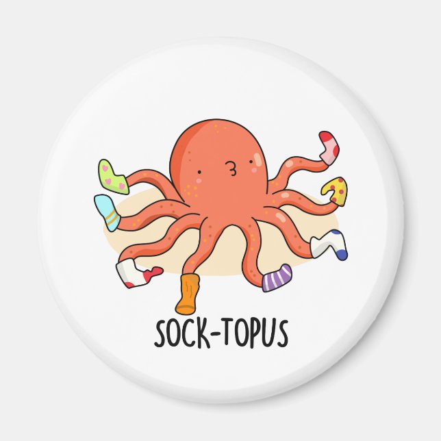 Imã Octopus Engraçado Socktopus Com Meias Pun (Frente)