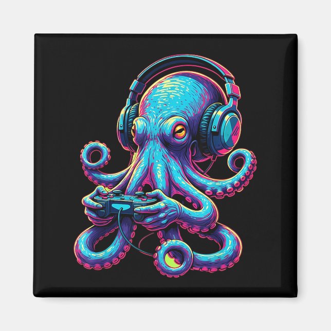 Imã Octopus Gaming Animal Video Games Funny Octopus  (Frente)