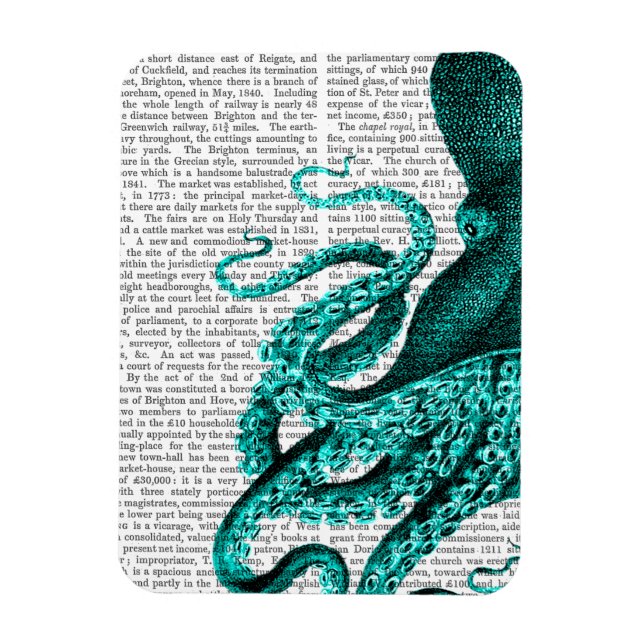 Ímã Octopus Green Half (Vertical)