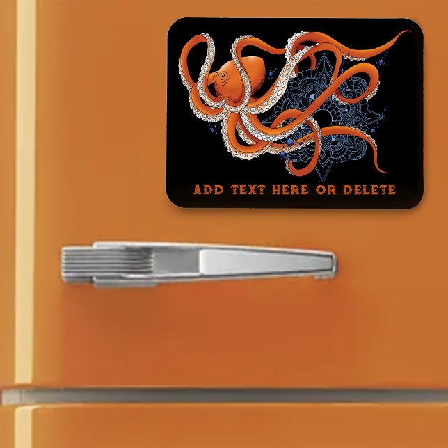 Ímã Octopus Orange Mandal Blue (Criador carregado)