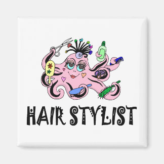 Imã Octopus Preto-e-Rosa com Stylist do Cabelo