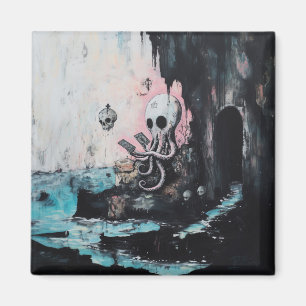 Imã Octopus Skull Tarot Oracle Cards Witchy AI Art