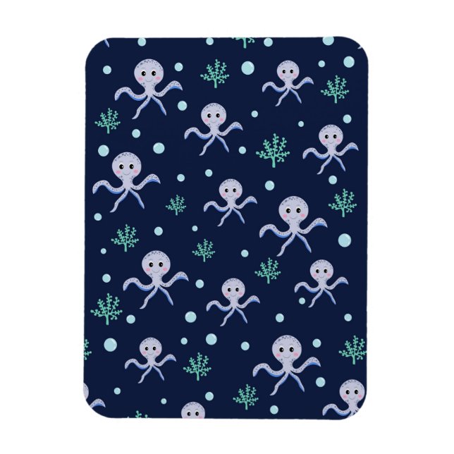 Ímã Octopus sob o padrão das crianças do mar (Vertical)