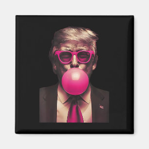 Imã Óculos Cor-de-Rosa Trump Bala de Goma Camisa Voto 