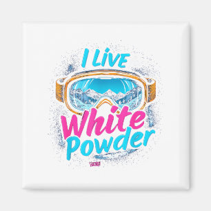 Imã Óculos de esqui de neve em pó branco para snowboar