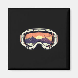 Imã Óculos de Esqui e Snowboard Retro 80s Pôr do Sol M