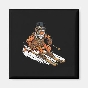 Imã Óculos de Esqui Steampunk Tiger Alpino Retro Vitor