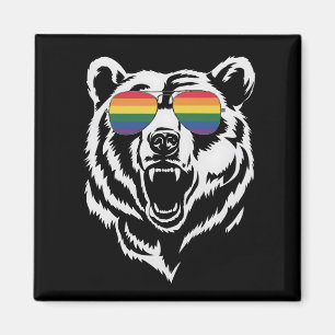 Imã Óculos de sol arco-íris LGBTQ Bear Gay Bandeira do