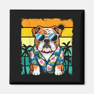 Imã óculos de sol bulldog inglês praia havaiana verão 