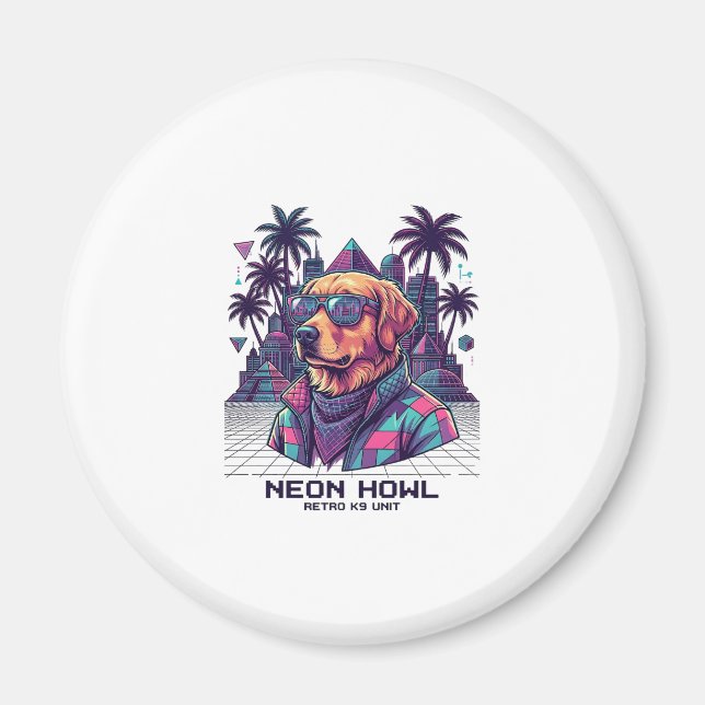 Imã Óculos de Sol de Cachorro da Unidade Retro K9 Neon (Frente)