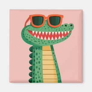 Imã Óculos de sol de crocodilo engraçado, animal de de