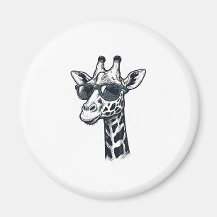 Imã Óculos de sol de girafa legais Camiseta com gravaç