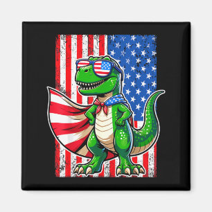 Imã Óculos de sol Dinossauro T-Rex Bandeira dos EUA Pa