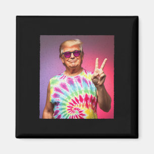 Imã Óculos de Sol Hippie Tie-dye Trump – Símbolo da Pa