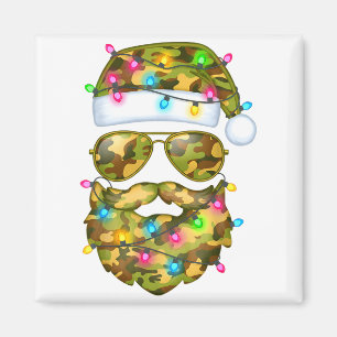 Imã Óculos de sol Papai Noel Camuflado Natal Divertido