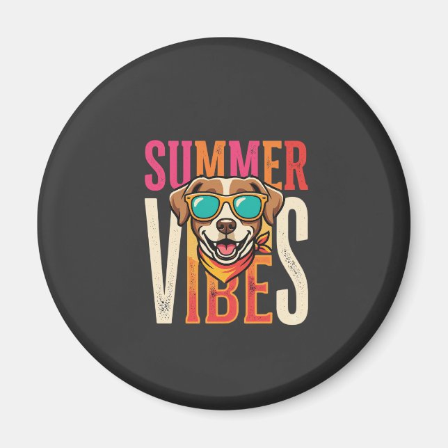 Imã Óculos de Sol para Cachorro Vibrações de Verão (Frente)