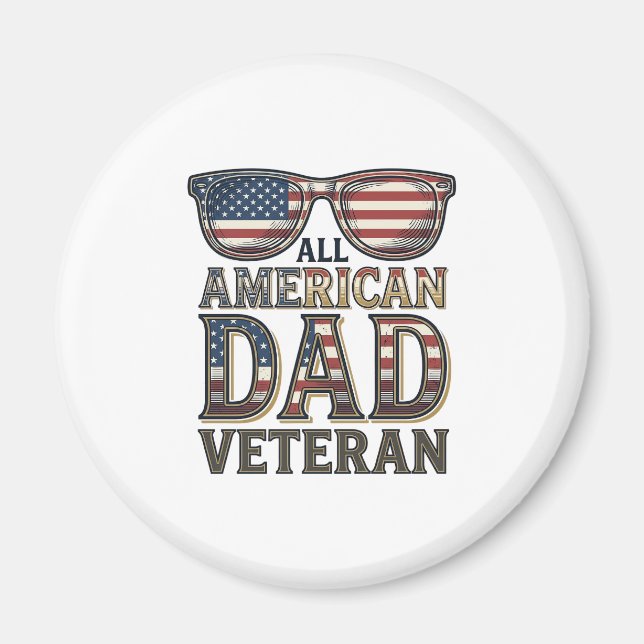 Imã Óculos de sol patrióticos para veteranos All Ameri (Frente)