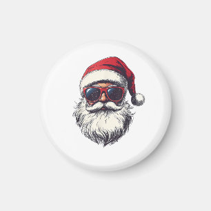Imã Óculos de sol retrô com rosto do Papai Noel Natal