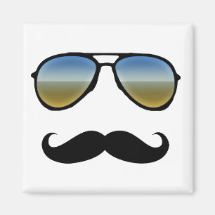 Imã Óculos de sol retro engraçados com bigode