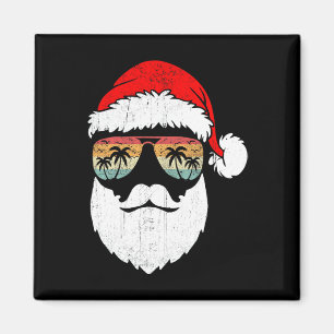 Imã Óculos de Sol Retro Face do Papai Noel Havaiano Na