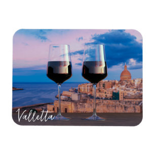 Ímã Óculos de vinho com vista ao pôr do sol sobre La V