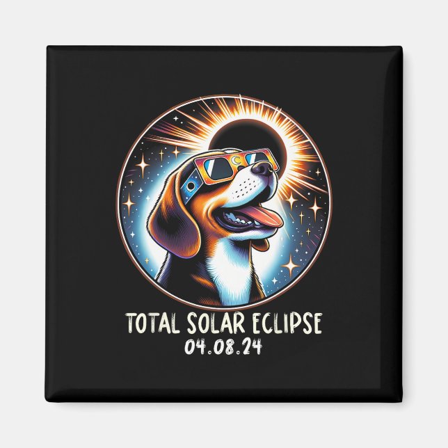 Imã Óculos de Visto do Eclipse Solar Beagle Pet abril  (Frente)