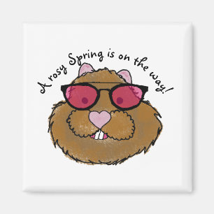Imã Óculos Rosy Otimista Groundhog