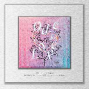 Imã Ode to Love Square Magnet