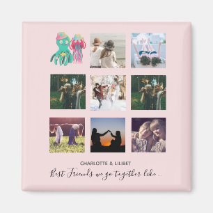 Imã Oferta Personalizada de Octopus de Colagem de Foto