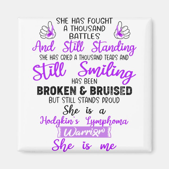 Imã Ofertas de apoio ao guerreiro do linfoma de Hodgki (Frente)