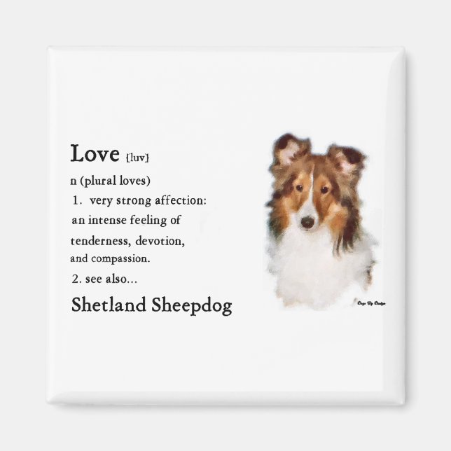 Imã Ofertas de arte Shetland Sheepdog (Frente)