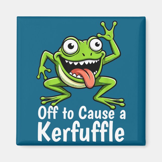 Imã Off To Cause A Kerfuffle Funny Meme Frog Mischief  (Frente)