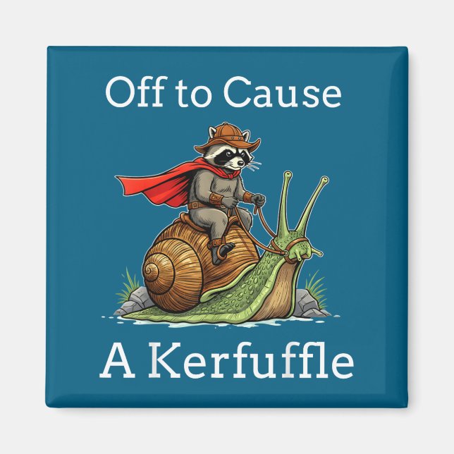 Imã Off To Cause A Kerfuffle Raccoon Whimsical Wizard  (Frente)