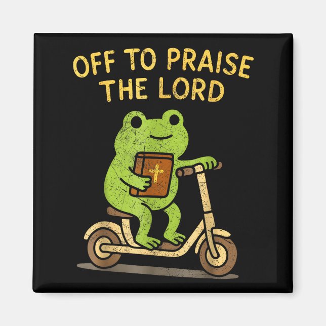 Imã Off To Praise The Lord Frog Christian  (Frente)