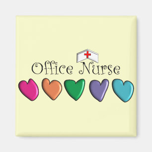 Imã Office Nurse Multi-Color Hearts Design 3D