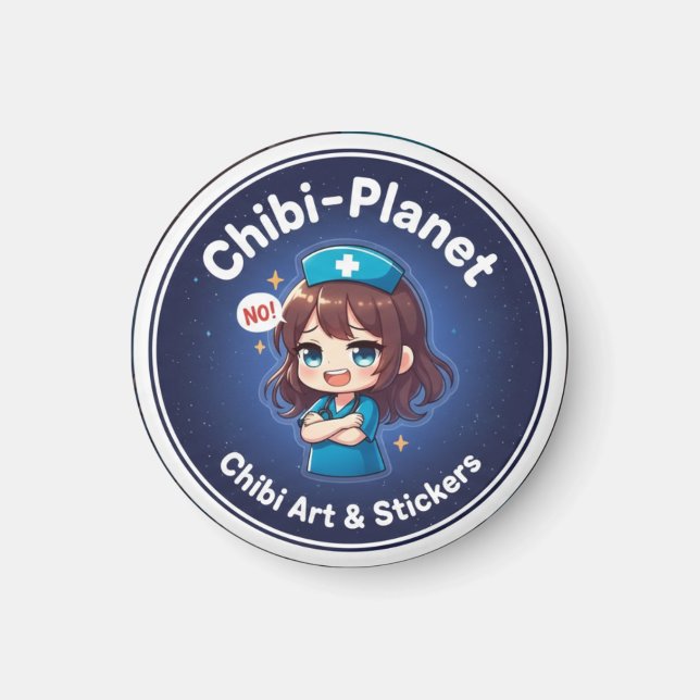 Imã Official Chibi-Planet logo: sassy nursing magnet (Frente)