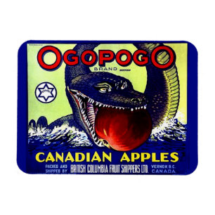 Ímã Ogopogo Maçã canadiana etiqueta da fruta